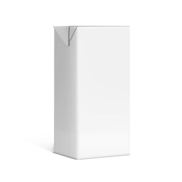 Paquete blanco claro realista de Tetra de la leche o del jugo para el branding — Vector de stock