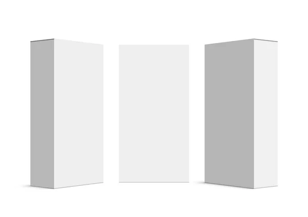 Paquete simple realista del producto del cartón del paquete en blanco — Archivo Imágenes Vectoriales