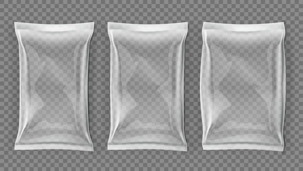 Realistic White Blank Slim and Fat Pouch Pack — стоковый вектор