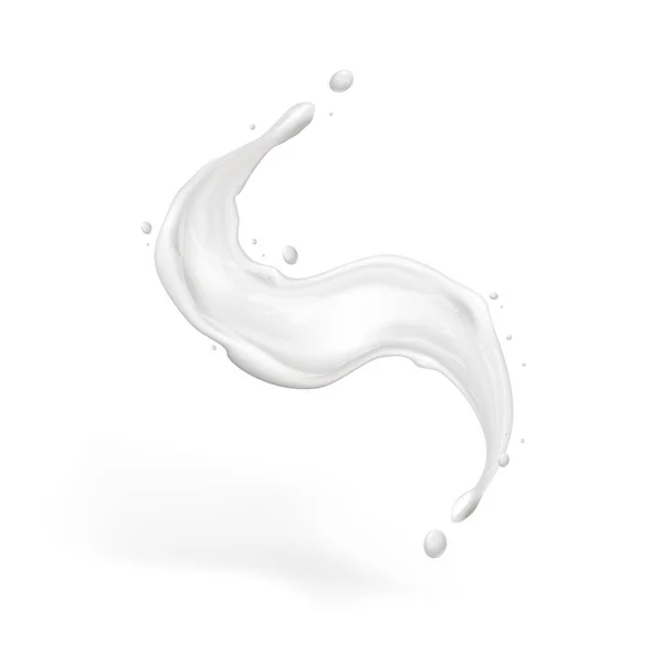 Gerçekçi beyaz Splash süt veya krema