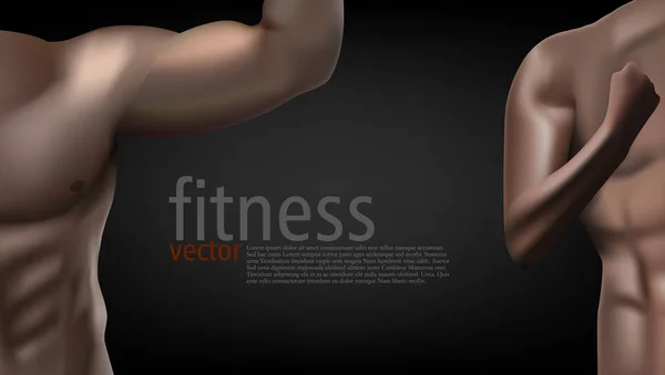 Ρεαλιστική αρσενικό θηλυκό Fitness Club αφίσα πρότυπο — Διανυσματικό Αρχείο