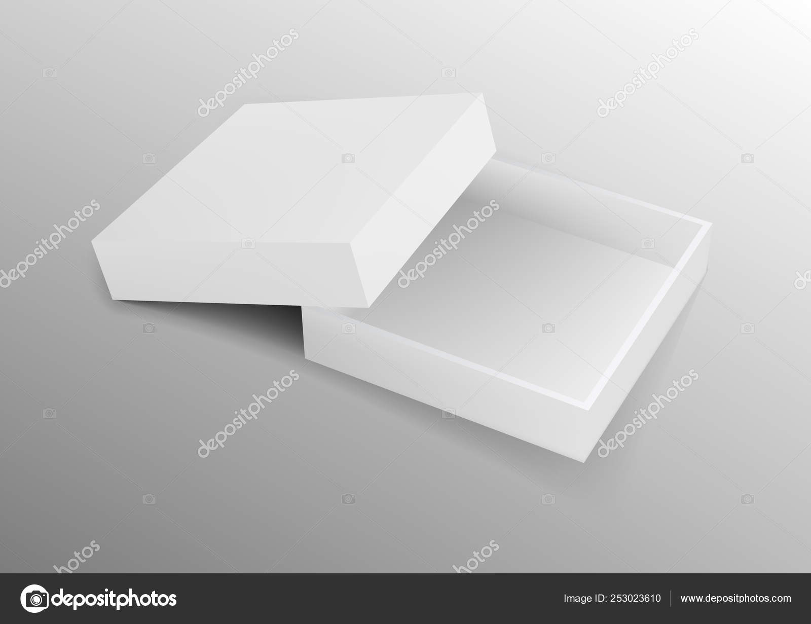Realistic Open White Box Mockup On White Background Branding Template Stock  Vector by ©prahprah 253023610, image size:1600x1231