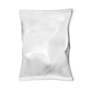 Beyaz Arka Plan Üzerine Gerçekçi Gıda Snack Yastık Çantası
