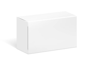 Marka için Gerçekçi Net Beyaz Boş Karton Paket Kutusu