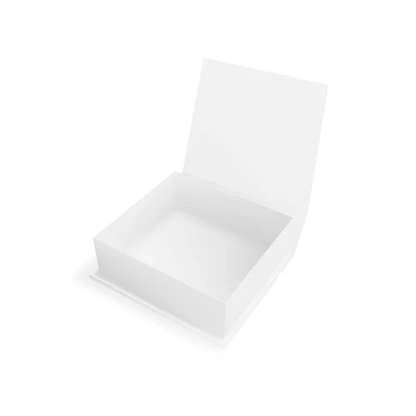 Realistic Open Clear White Gift Box for Branding — стоковый вектор