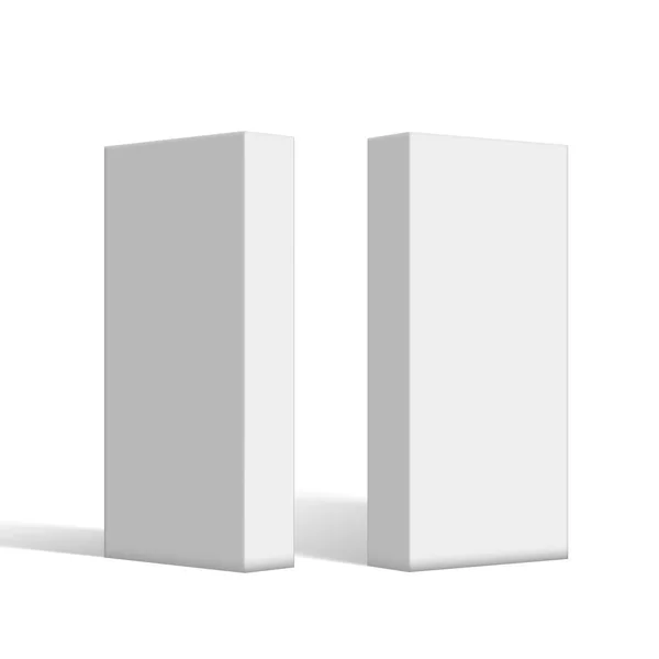 3d 透明白色空白纸板包装盒套件 — 图库矢量图片