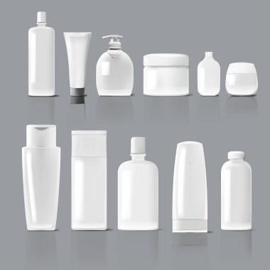 Kozmetik Ürünler Paketi seti. Krem, Çorba, Köpükler, Şampuan Koleksiyonu