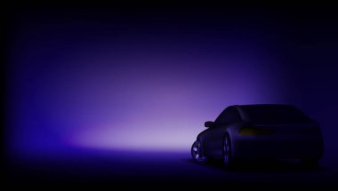 Gerçekçi Zarif Koyu Lüks Araba Afiş Şablonu