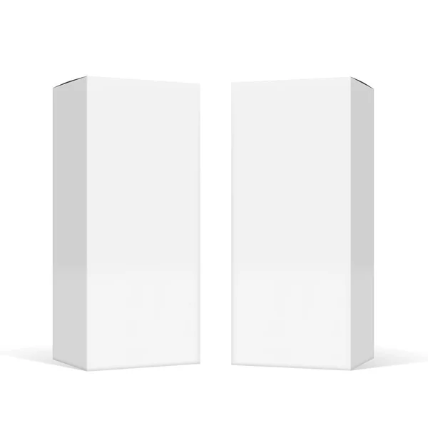 Gölgeli küçük beyaz karton kutular.