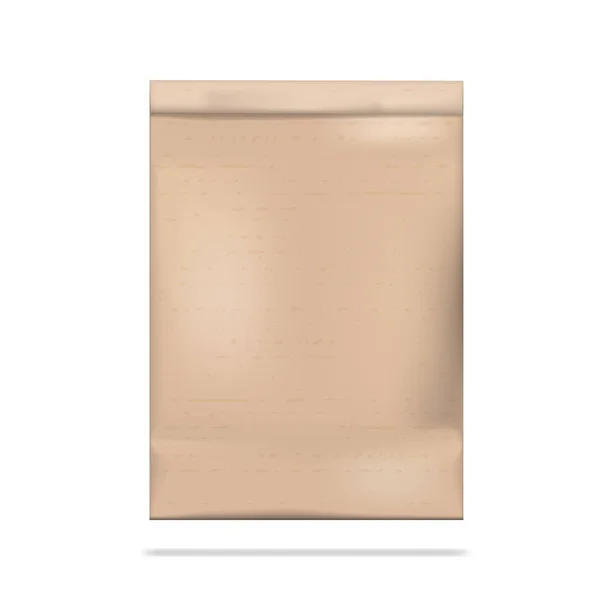 Emballage vide clair brun de sac de papier d'artisanat — Image vectorielle