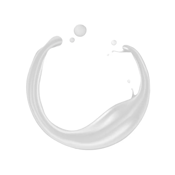 Abstrato Redondo Anel de leite respingo no branco — Vetor de Stock