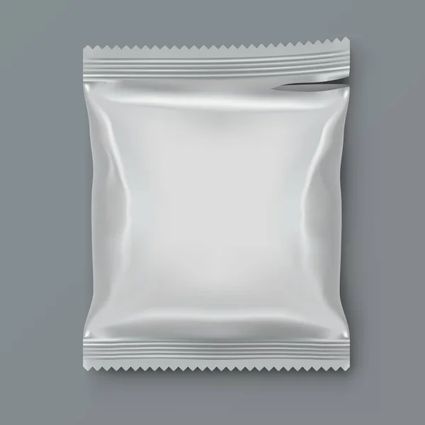 Embalaje blanco gordo abierto de la comida de la hoja en blanco — Vector de stock