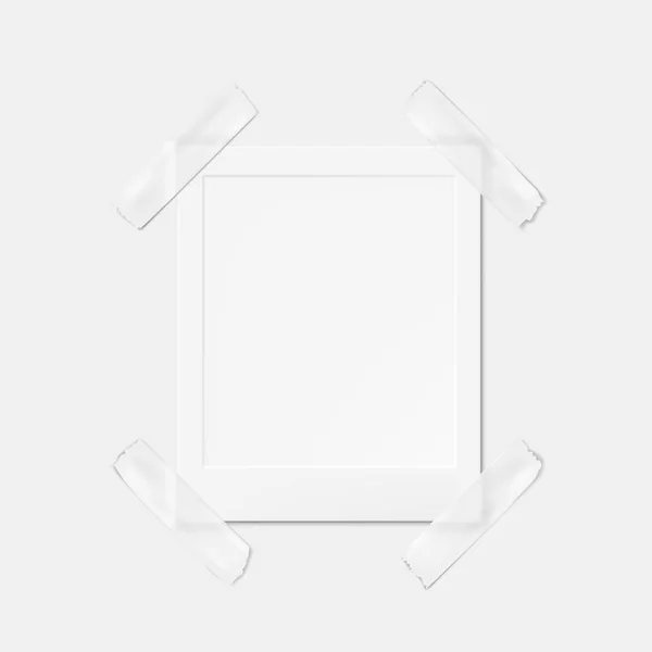 Blank Photo Frame Fixed With Grey Duct Tape — Stock Vector