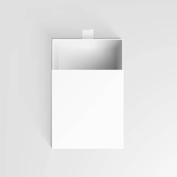 Ρεαλιστικό λευκό καθαρό πακέτο χάρτινο ανοιχτό κουτί — Διανυσματικό Αρχείο
