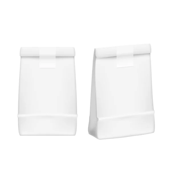Blanc blanc blanc emporter la boîte à nourriture Mock Up Cardboard Package — Image vectorielle
