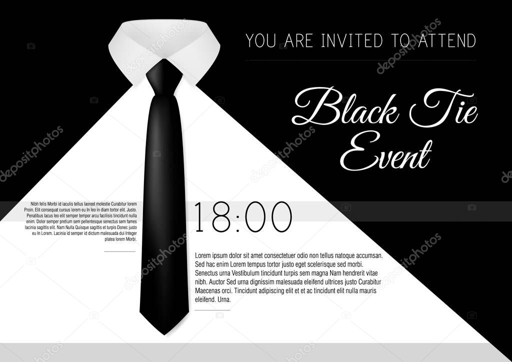 A4 Elegant Black Tie Event Invitation Template