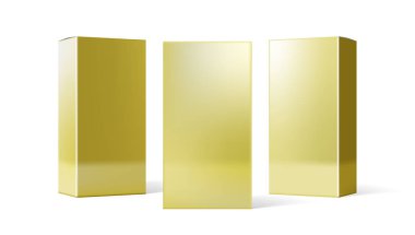 Gölgeler ile Küçük Altın Karton Kutular Seti