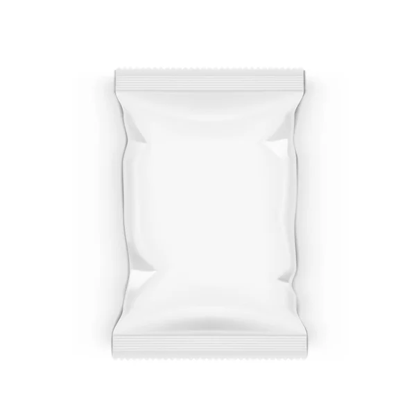 Saco de travesseiro de lanche de comida isolado em branco —  Vetores de Stock