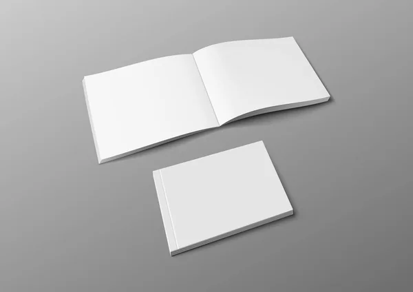 Folleto de portada 3D realista, libro o catálogo Mock Up — Vector de stock