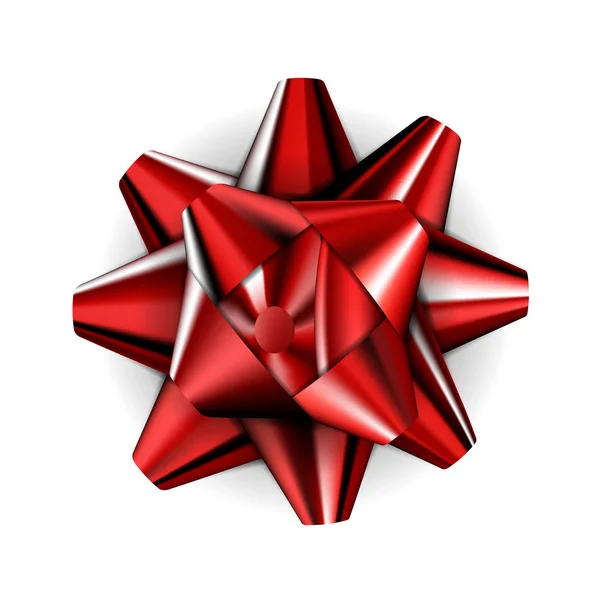 白い背景に隔離された現実的な赤い三角弓 — ストックベクタ