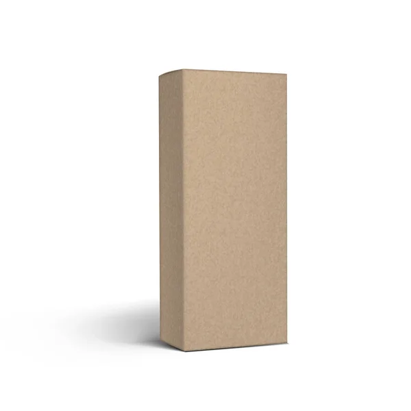 Barna kézműves papír doboz elszigetelt fehér háttér — Stock Vector