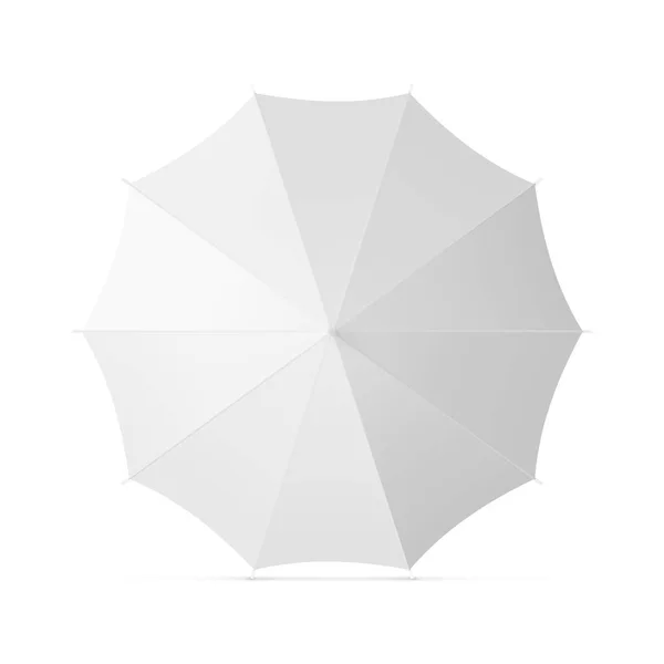 Realistic Blank White Umbrella From Top For Branding — Stock Vector