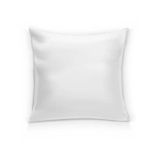 空白白色方形枕头。带阴影的清洁垫. — 图库矢量图片