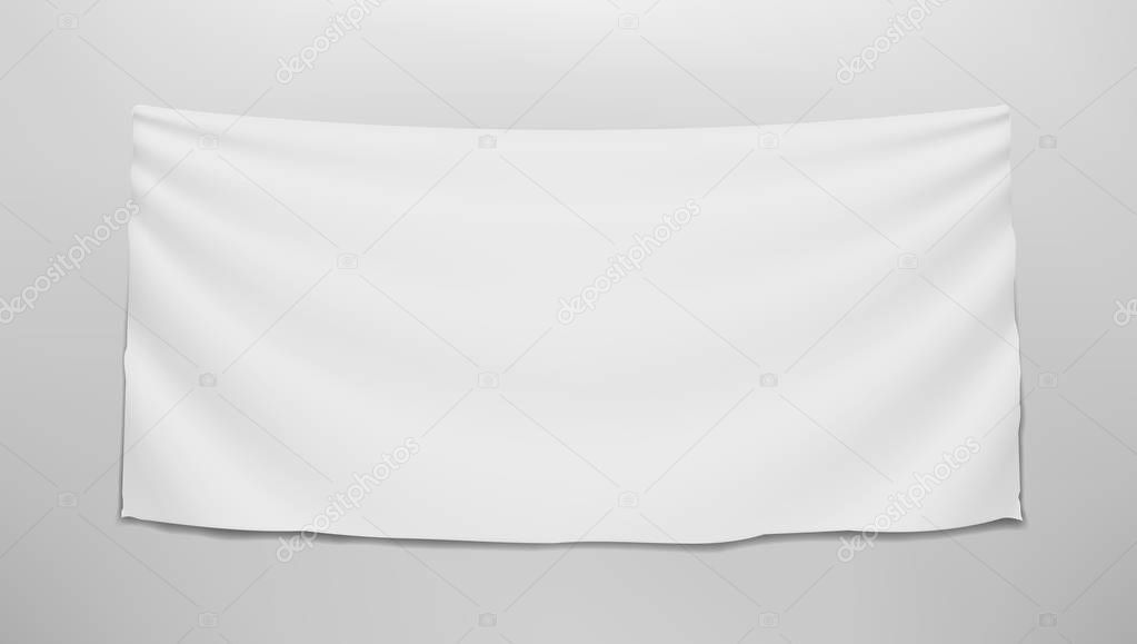 Hanging Clear White Flag On Wall Template