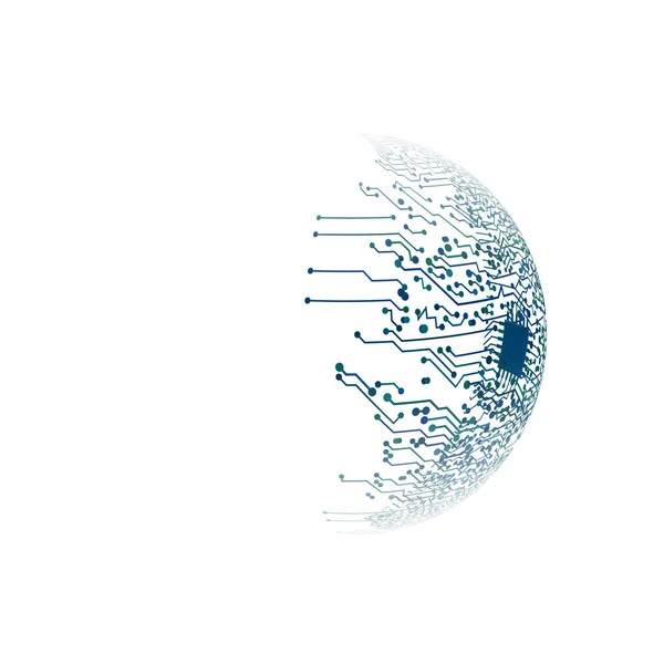 Concepto de tecnología de red global de placa de circuito abstracto — Archivo Imágenes Vectoriales