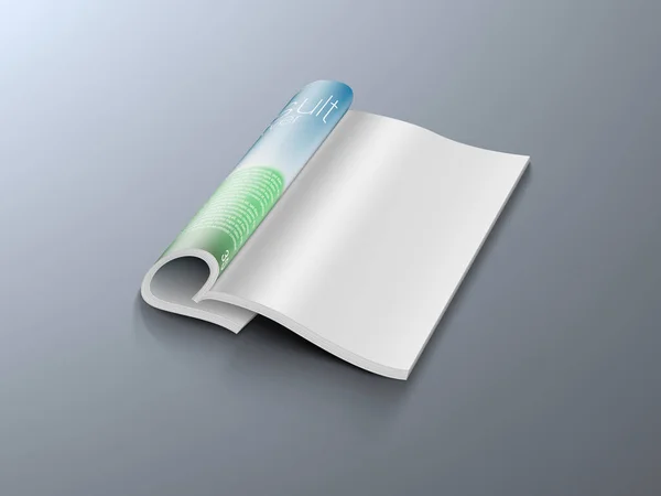 Blanko Open Clear Paper Magazine 3D View — Stockvektor