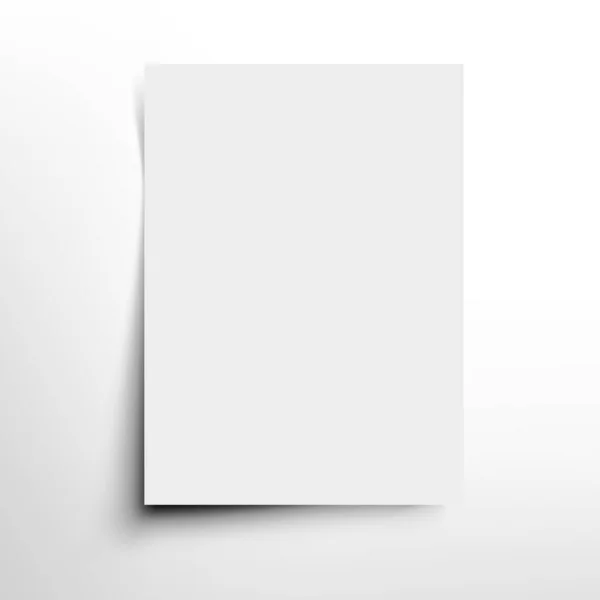 Feuille blanche de format A4 de papier avec l'ombre douce — Image vectorielle