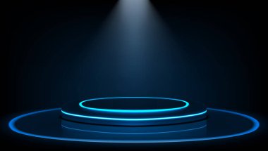 Sunum ve Parlak Podyum İçin Karanlık Sahne