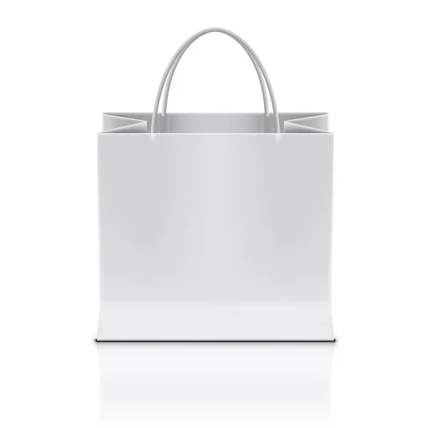 White Shopping Paper Bag Isolated On White Back — Stock Vector