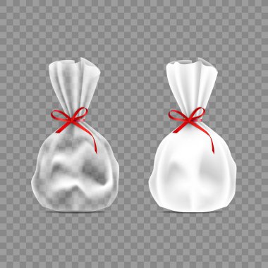 Beyaz ve Şeffaf Plastik Şeker Paketleri