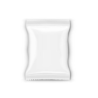 Gıda Aperatifi Parlak Yastık Torbası Beyaz Üzerine İzole Edildi