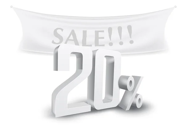 20 Prozent Rabatt auf Silber Sale Text Discount Template — Stockvektor