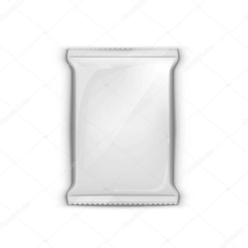 White Blank Glossy Foil Packaging Plastic Pack
