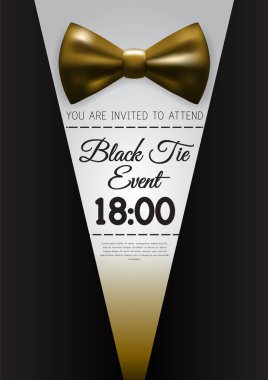 A4 Zarif Altın Kravat Olay Davet Şablonu