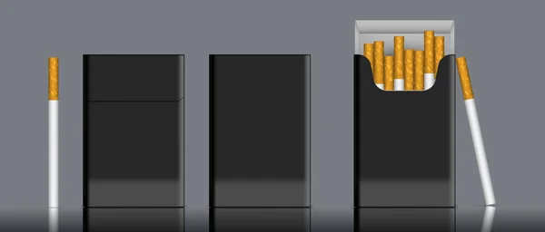 Puste opakowanie papierosów. Zamknij i otwórz — Wektor stockowy