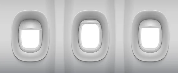 Ρεαλιστικό Ανοιχτό Γκρι Αεροπλάνο Παράθυρα Διάνυσμα Eps10 — Διανυσματικό Αρχείο