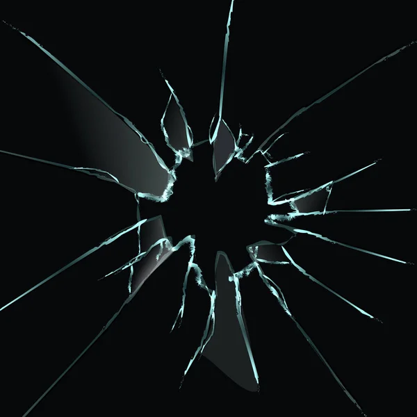 打破窗户孔透明玻璃 Eps10病媒 — 图库矢量图片