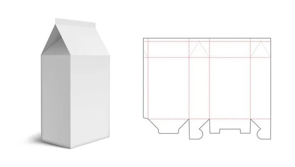 ボックス包装ダイカットテンプレートデザイン 3Dモックアップ Eps10ベクトル — ストックベクタ