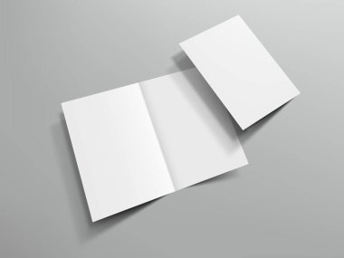 Sunumunuz için Boş Yarı Katlanmış Broşür Şablonu. EPS10 Vektörü