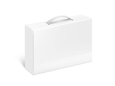 Beyaz, boş plastik ya da kollu bir kutu kutu. EPS10 Vektörü