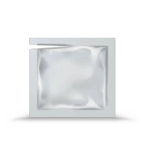 Buka Paket Foil Kosong Putih Untuk Wet Medicine Wipes Other - Stok Vektor