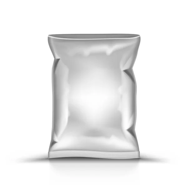 Откройте Пустой Пластиковый Мешок Белом Фоне Вектор Eps10 — стоковый вектор