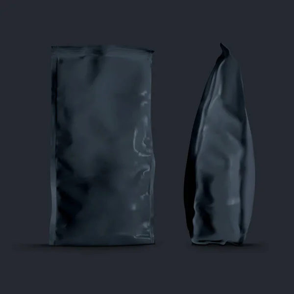 現実的な箔紙は コーヒー コショウ スパイス 小麦粉のためのパッケージを折ります Eps10ベクトル — ストックベクタ