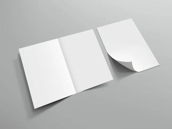 あなたのデザインのための空白の半分折りパンフレットテンプレート — ストックベクタ