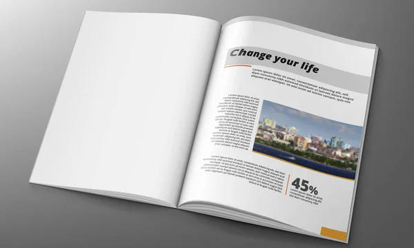 Magazine Design Concept Página Blanca Limpia Vector Eps10 — Vector de stock