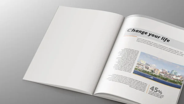 Magazine Design Concept Pagina Bianca Pulita Vettore Eps10 — Vettoriale Stock